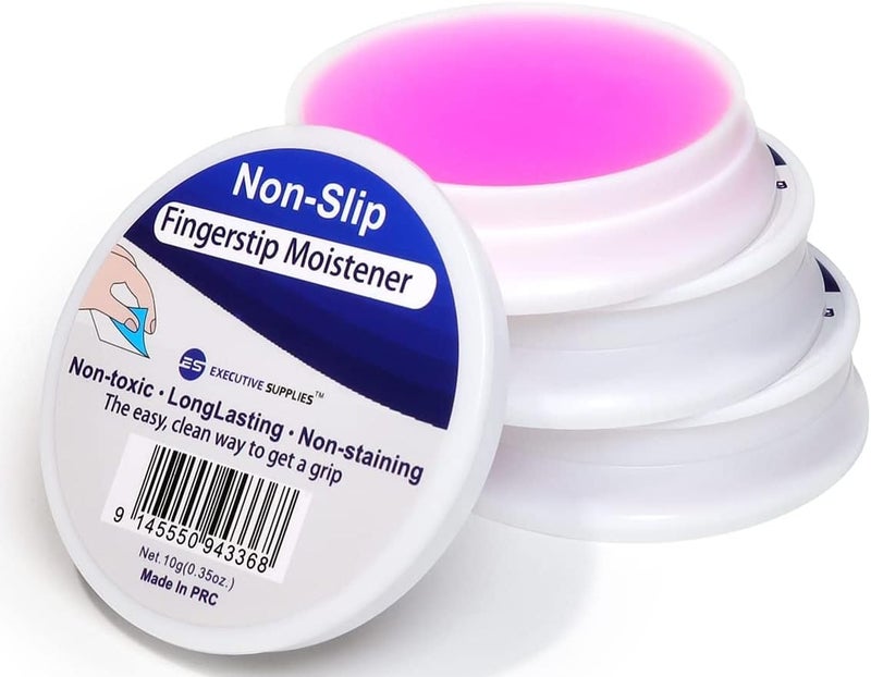 Executive Supplies Fingertip Moistener – Odor-Free, Non-Toxic Gel for Counting, Sorting, Filing & Sealing – Refillable, Non-Skid Base Office Moistener – Easy-Open Container – Pack of 3 - Image 1
